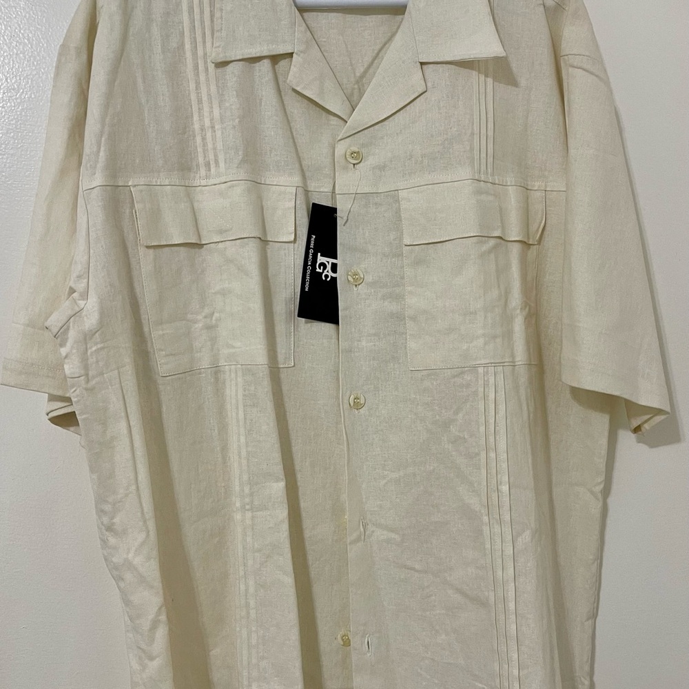 Men's Cream Button Down Shirt